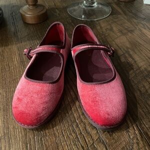 J. Crew Girls Vibrant Redish-Pink Mary Jane shoes